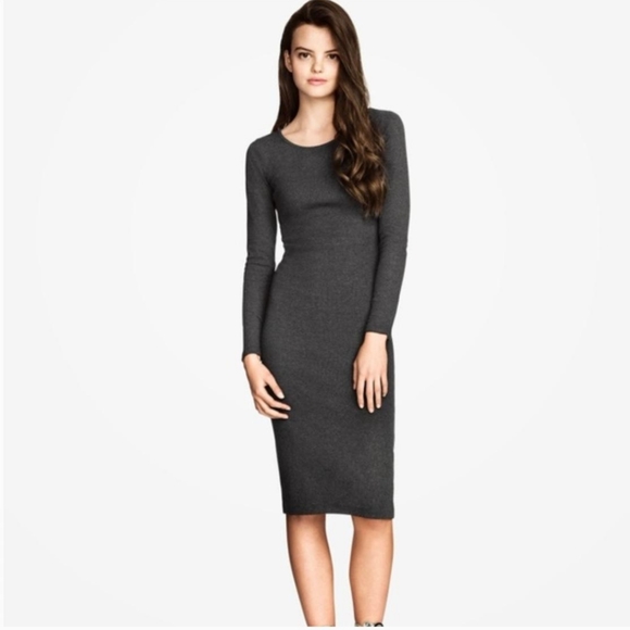 H&M - Long Sleeve Gray Dress - XS - Picture 1 of 5